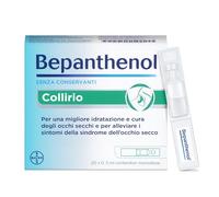 Bepanthenol Collirio Monodose - Gocce Oculari con Acido Ialuronico 0,15% e Pantenolo - Collirio occhi secchi, rossi e irritati - Lacrime artificiali senza conservanti - 20 x 0,5 ml