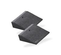 bepco Set di 2 rampe per bicicletta e scooter - 25 x 25 x 8 cm (L x l x A) - in gomma (nero) - Rampa di accesso - con rondelle integrate per il fissaggio