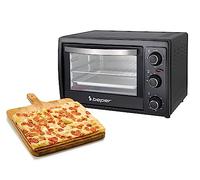 Beper 90.883 - Forno Elettrico 20 Litri, Elementi Riscaldanti in Acciaio, Doppio Vetro, Maniglia Termoisolante, Timer fino a 60 Minuti, Temperatura fino a 230°C, 3 Modalità di Cottura, Accessori