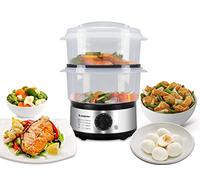 Beper BC.261 Vaporiera da 5 litri - Vaporiera Elettrica Con Timer per Cottura al Vapore di Riso, Pesce, Ravioli, Verdure, Carne - BFA Free