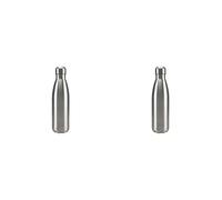 BEPER BI.505 Borraccia Inox, 500ml, Thermos Bottiglia a Doppia Parete, Acciaio Inossidabile, Argento (Confezione da 2)
