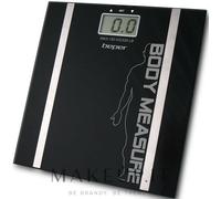 BEPER 40.808A Bilancia Pesapersone Impedenziometrica, Pesa Massa Corporea e percentuale liquidi, 10 Memorie, Display LCD, Superficie in vetro temperato, Nera, 4 x 33 x 33 cm