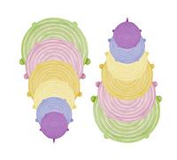 BEPER C102COC101 Coperchi in Silicone Estensibile, 12 Pezzi Colorati - Coperchi Silicone di Diverse Dimensioni, BPA FREE