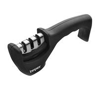 BEPER C107UTT001 Affilacoltelli manuale, ABS, 3 Livelli di Affilatura,Disco in Diamante,Tungsteno,Ceramica,Impugnatura ergonomica,Base antiscivolo,Nero