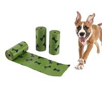 BEPER C207PET012 Sacchetti igienici per bisogni dei cani, Profumati, 3 Rotoli da 15 sacchetti di plastica, Totali 45 Sacchetti, Resistenti Anti Rottura, Strappo Facile, Colore Verde con stampa