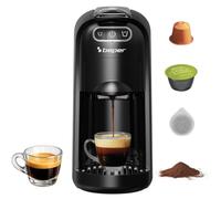 BEPER P101CAF200 Amata Macchina Caffè Espresso 4 in 1 20 Bar, Compatibile con Capsule Nespresso®, Dolce Gusto®, Cialde ESE e Caffè Macinato, 1400W, Serbatoio 700 ml, Espresso Ristretto e Lungo