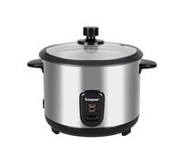 BEPER P101VAP001 Cuociriso elettrico con Funzione Mantenimento Calore, Cestello per Cottura a Vapore, Rivestimento Antiaderente, Coperchio in Vetro, Autospegnimento, Acciaio Inox