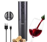 BEPER P102ACP103 Cavatappi Elettrico Ricaricabile USB, Apribottiglie Vino, Con Taglia Capsule, Per Tappi in Sughero e Sintetici