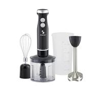 BEPER P102FRU151 Frullatore a Immersione 4 in 1, Mixer Multifunzione con Tritatutto 500ml, Fruste, Bicchiere 700ml, 4 Lame in Acciaio Inox, Blender Turbo & Pulse, Accessori Smontabili