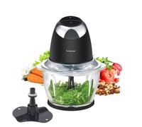 BEPER P102ROB003 Tritatutto Elettrico Chop&Whip con Contenitore in Vetro 500ml, Lame in Acciaio Inox, 2 Velocità, Accessorio per Emulsionare e Montare la Panna, Compatto, Sicuro e Facile da Pulire