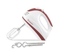 BEPER P102SBA101 Sbattitore elettrico 300W, Frusta elettrica con 2 fruste, 2 torciglioni, 5 velocità e funzione turbo, Impugnatura ergonomica, Bianco/Rosso