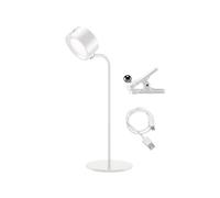 BEPER P201UTP302 Lampada da Lettura Senza Fili 3 Applicazioni Lampada da Tavolo Lampada da Parete Lampada con Clip 2.3W Cavo USB Ricaricabile Tipo C, 3 Tonalità di Luce, Bianco