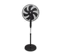 BEPER P206VEN120 Ventilatore a Piantana 7 Pale 40 cm, Ventilatore da Terra con Oscillazione, 3 Velocità, Altezza Regolabile fino a 130 cm, Base Tonda Stabile, Nero