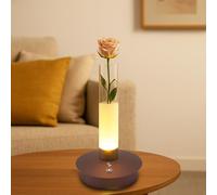 BEPER P207ILI550 Lampada da Tavolo Ricaricabile FLORA, Lampada LED Touch con Vaso Luminoso per Fiori, 3 Tonalità di Luce, 24 Ore di autonomia, Ricarica USB, Luce d’Ambiente Decorativa