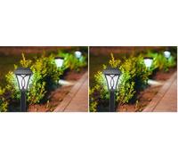 BEPER P207ILO040 Set di 8 Lampade Solari per Vialetti e Giardini con Picchetto, Accensione Automatica al Buio, Fissaggio Facile, Design Elegante, Autonomia 6-8 Ore, Protezione IP44