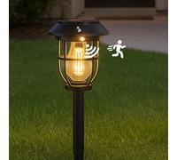 BEPER P207ILO106 Lampada Solare da Giardino con Sensore di Movimento - Luce Solare da Esterno con Picchetto e Manico, 3 Modalità di Illuminazione, Accensione Automatica, IP44