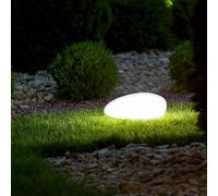 BEPER P207ILO241 Lampada solare da giardino a LED RGB - Luce esterno automatica IP44, Lampada decorativa a forma di sasso, ricarica solare, autonomia 8 ore, con picchetto per fissaggio.