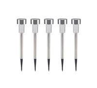 BEPER P207OUT004 Set 5 Lampade segna passi, Faretto a LED solare da Esterno, Protezione IP44, 37 cm, Acciaio
