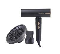 BEPER P301ASC010 Asciugacapelli Brushless, 1800W, 3 Velocità, 3 Temperature selezionabili, Indicatore di temperatura LED, Griglia autopulente, Accessori inclusi, Nero