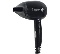 BEPER P301ASC100 Phon da viaggio, 1200W, Asciugacapelli pieghevole, 3 Temperature, 2 Velocità, Phon Piccolo e Leggero, Nero