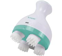 BEPER P302MAS150 Massaggiatore Testa e Corpo Ricaricabile, Massaggiatore Cuoio Capelluto con 4 Testine in Silicone Rotanti, 2 Velocità e 2 Modalità, Timer Automatico, USB-C