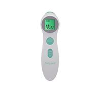 BEPER P303Med001 Termometro Febbre Infrarossi, senza Contatto, Misurazione Corporea/Liquidi/Oggetti e Superfici, Display LCD Retroilluminato, Memoria 10 Misurazioni, Bianco/Verde Acqua