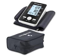 BEPER P303MED100 Misuratore di Pressione da Braccio Digitale con Display Retroilluminato, 150 Memorie, Rilevazione Battiti Irregolari, Indicatore OMS, Custodia Inclusa