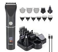 BEPER P304CAP050 Set Rifinitore Multifunzione TrimX 12 - Tagliacapelli, Regolabarba, Rifinitore Naso e Orecchie - 12 Accessori Inclusi, Lame in Acciaio, Display LED, USB-C Ricaricabile - 2h Autonomia