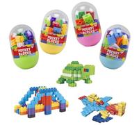 BEPER POCKET BLOCKS Ovetto Costruzioni, Mini Mattoncini Creativi, 4 Modelli Assortiti, Gioco Educativo Portatile per Bambini 3+