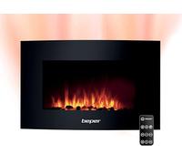 Beper RI.503 - Caminetto Elettrico da Parete, con Telecomando, Effetto Fiamma con 5 Livelli d’Intensità, Timer Settimanale, Modalità Riscaldante con Impostazione della Temperatura, 52 x 66 x 15 cm