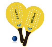 BEPER Set Racchettoni da Spiaggia in Legno, 2 Racchette 20x38 cm con Pallina Inclusa, Gioco Estivo per Bambini e Adulti, Racchette da Mare Resistenti, Età 36M+
