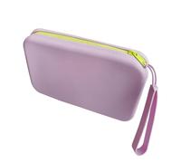 bephible Borsa da trucco staccabile da polso portatile in silicone kit da toeletta cosmetico chiusura a cerniera con cinturino per la casa, Viola