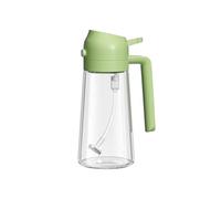 bephible Spruzzatore multiuso per olio senza BPA, bottiglia da cucina 2 in 1, 500 ml, spray in vetro con versatore riutilizzabile per uso alimentare, insalata e friggere, barbecue, verde