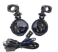 BEPHON Fari fendinebbia a LED per moto Fendinebbia per moto Lampada di guida ausiliaria a LED Faretti per fari per moto Interruttore cablato da 100 W Luci a LED per moto bicolore