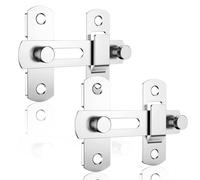 BEPSYOM Chiavistello per Porta in Legno, in Acciaio Inox, con 4 Viti, Serratura Scorrevole, Chiusura Porta, per Cancello, Catenaccio, Adatto per Finestre, Giardini, Bagni