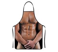 BEPSYOM Grembiule Cucina Uomo Divertenti, Design Muscolare Creativo, Antimacchia e Leggero, Copertura Totale per Barbecue, Cucina e Regali Originali