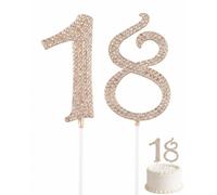 BEPSYOM Inserti Oro Luccicante 18° Compleanno, Set 2 Num. 1 & 8, Food-Safe e Termoresistenti, Leggeri e Stabilizzanti per Decorazione Festa e Scatti Social