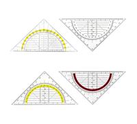 BEPSYOM Righello a triangolo in 4 pezzi, triangoli geometrici in plastica infrangibili per scuole, università e luoghi di lavoro