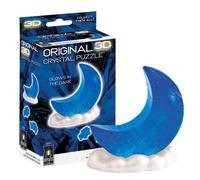 BePuzzled Glowing Moon 3D Crystal Puzzle - Glow in the Dark Interlocking Brain T