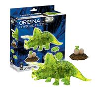 BePuzzled, Triceratops with Baby Deluxe Original 3D Crystal Puzzle, Perfect for