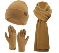 Bequemer Laden Invernale Termici Cappello Berretto Lunga Sciarpa Touch Screen Guanti Set Berretti in Maglia Scaldacollo Guanti per Uomo und Donna