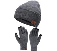Bequemer Laden Set di guanti da lavoro invernali da uomo e da donna, con berretto e guanti da lavoro con fodera in pile, regalo per uomini e donne, Marina Militare, Taglia unica