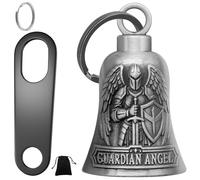 Bequemhaus Campanello per moto San Michele, angelo custode, Gremlin, campane da motociclista per fortuna, con gancio per campanella, 2 accessori per portachiavi, sacchetto in velluto