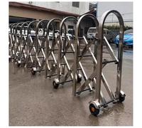 Ber - Cancello di sicurezza retrattile espandibile in acciaio inox con ruote, 0,9 x 4 m, portale di controllo della folla per la gestione degli eventi, soluzione di sicurezza argento 1,5 x 9 m