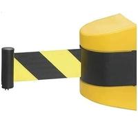 Ber - Cintura di sicurezza retrattile da parete, 10 m, con strisce gialle/nere per il controllo della folla in musei, cinema, eventi e spazi pubblici