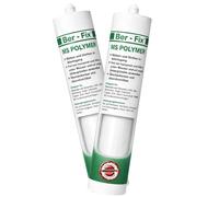 Ber-Fix® 2 x MS polimero bianco - Colla sigillante per il montaggio a lunga durata, resistente ai raggi UV, alle intemperie, resistente all'umidità e al cloro, si lega anche sott'acqua.