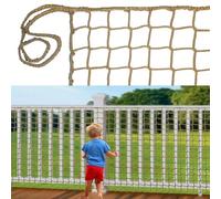 BERADNET Rete di protezione per bambini, rete di sicurezza per scale, ringhiere, balconi, gatti, senza nodi, in poliestere, per parco giochi, rete di sicurezza marrone (2 x 2 m)
