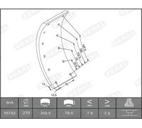 Set ganasce freno, freno a tamburo BERAL KBL15030.1-1561