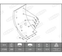 Set ganasce freno, freno a tamburo BERAL KBL17280.4-1561