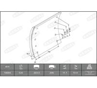 BERAL KBL19094.0-1560 Kit materiale d'attrito, Freno a tamburo per RENAULT TRUCK